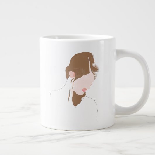 Modernes Portrait Jumbo-Tasse (Rechts)