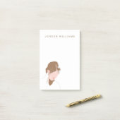 Modernes Portrait Post-it Klebezettel (Auf Schreibtisch)