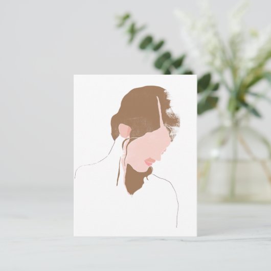 Modernes Portrait Postkarte (Stehend Vorderseite)