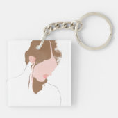 Modernes Portrait Schlüsselanhänger (Rückseite)