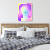 MODERNES PORTRAIT VON LADY MIT LILA HAAR LEINWANDDRUCK (Insitu (Schlafzimmer))