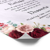 Modernes Poster mit Blush-Blumenzettel (Ecke)