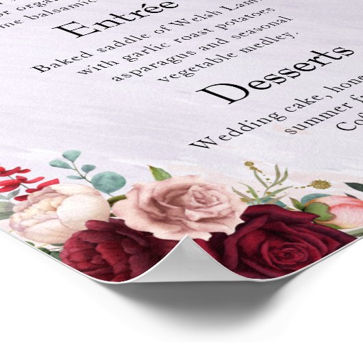 Modernes Poster mit Blush-Blumenzettel (Ecke)