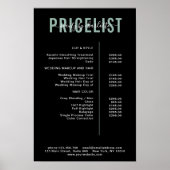 Modernes Preisschild-Plakat Poster (Vorne)
