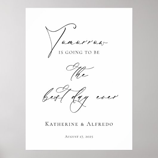 Modernes Probe-Dinner am Abend vor dem Empfang Poster (Vorne)