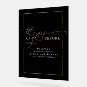 Modernes Probe Dinner Black and Gold Willkommen Acrylschild (Winkel)