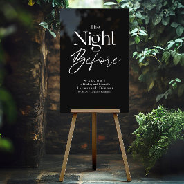 Modernes Probe Dinner Black Willkommen Acrylschild