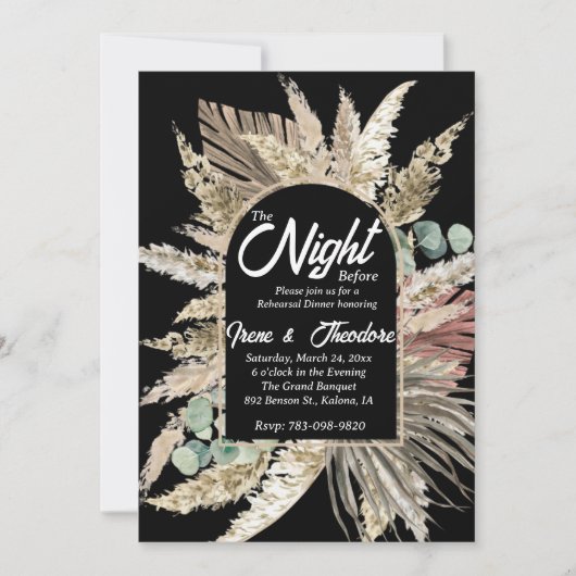 Modernes Probe-Dinner Einladung (Vorderseite)