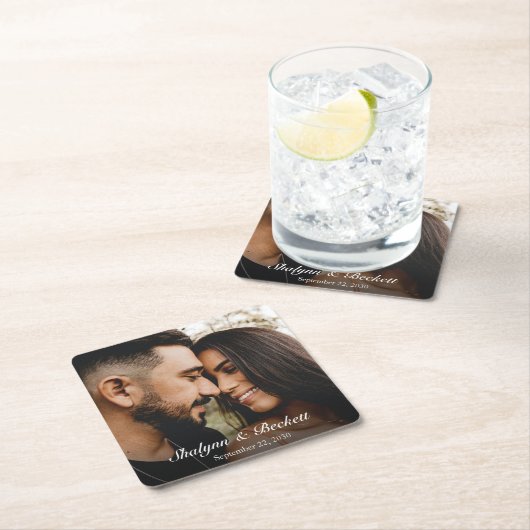 Modernes Probe Dinner Foto Rechteckiger Pappuntersetzer (Vor Ort)