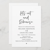 Modernes Probe Dinner, Lasse essen und proben Einladung (Vorne/Hinten)