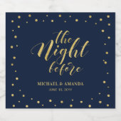 Modernes Probe-Dinner mit Gold und Navy Schaumweinetikett (Einzelnes Label)