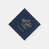 Modernes Probe-Dinner mit Gold und Navy Serviette (Ecke)