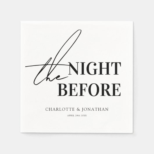 Modernes Probe in Schwarz und Weiß Serviette (Vorderseite)