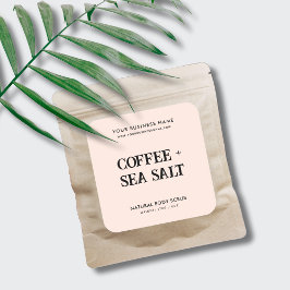 Modernes Produkt-Label für Körperpeeling mit elega Quadratischer Aufkleber