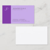 Modernes, professionelles, elegantes Violet Monogr Visitenkarte (Vorne/Hinten)