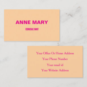 Modernes, professionelles Hot Pink Peach Orange Co Visitenkarte