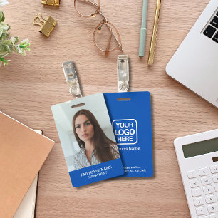 Modernes professionelles Logo Blau Mitarbeiterfoto Ausweis