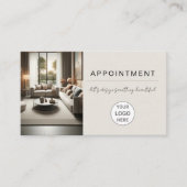 Modernes professionelles Logo für Innendesigner Terminkarte (Vorderseite)