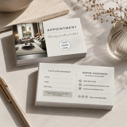 Modernes professionelles Logo für Innendesigner Terminkarte