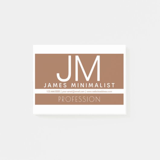 Modernes professionelles minimalistisches Design | Post-it Klebezettel (Vorderseite)
