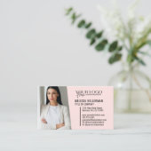 Modernes professionelles rosa QR-Code-Foto-Logo Visitenkarte (Stehend Vorderseite)