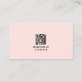 Modernes professionelles rosa QR-Code-Foto-Logo Visitenkarte (Rückseite)