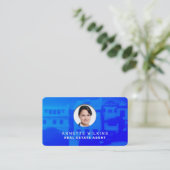 Modernes Profilbild blau Visitenkarte (Stehend Vorderseite)