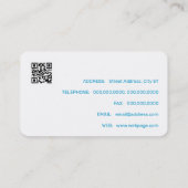 Modernes Profilbild blau Visitenkarte (Rückseite)