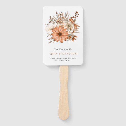 Modernes Programm "Herbst Brown Creme Florals" Fächer (Vorderseite)