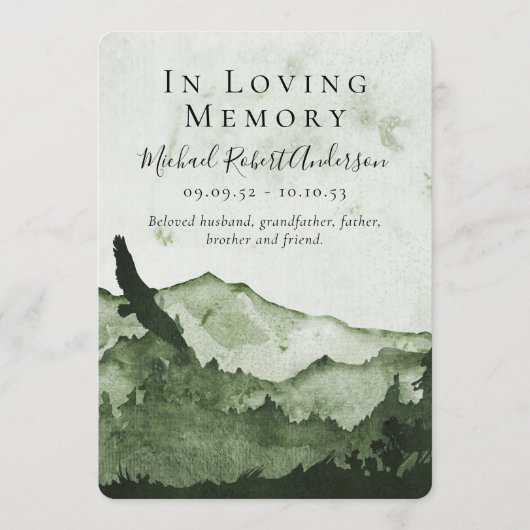 Modernes Programm zur Gedächtnisbeerdigung (Vorderseite)