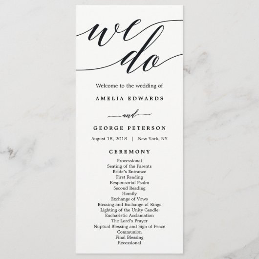 Modernes Programm zur Hochzeit von Skripten (Vorderseite)