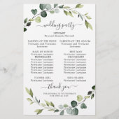 Modernes Programm zur Zeremonie der Eukalyptus Wre (Rückseite)