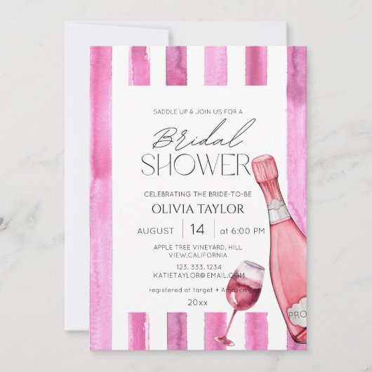 Modernes Prosecco Champagner Brautparty Einladung (Vorderseite)