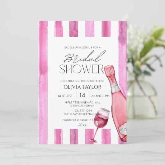 Modernes Prosecco Champagner Brautparty Einladung (Stehend Vorderseite)