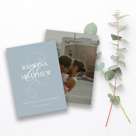 Modernes Pulver Blaues Ampersand-Foto Save The Date