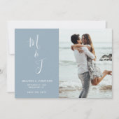 Modernes Pulver Blue Botanical Wedding rettet das  Save The Date (Vorderseite)
