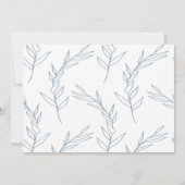 Modernes Pulver Blue Botanical Wedding rettet das  Save The Date (Rückseite)