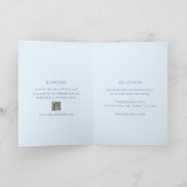 Modernes Pulver Blue QR Code Elegante Hochzeit Einladung (Innenseite)