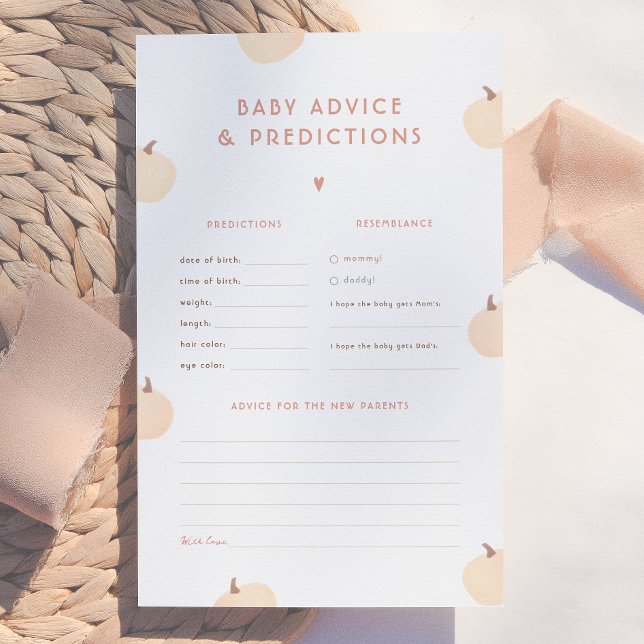 Modernes Pumpkin Baby Predictions & Advice Game (Von Creator hochgeladen)