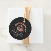 Modernes Pumpkin Black Orange Halloween-Party Geschenkanhänger (Beispiel)