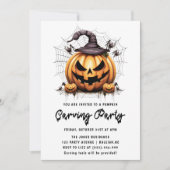 Modernes Pumpkin Carving Adult Halloween-Party Einladung (Vorderseite)