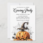 Modernes Pumpkin Carving Adult Halloween-Party Einladung (Vorderseite)
