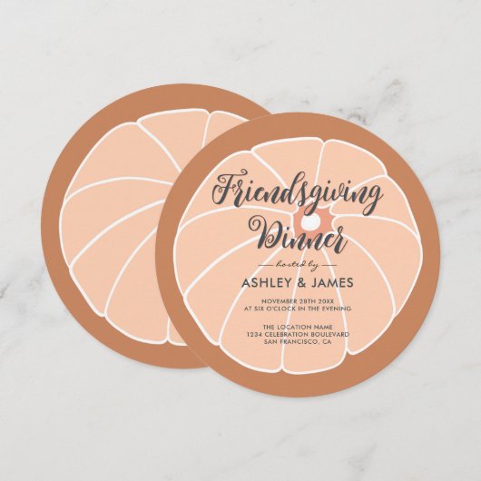 Modernes Pumpkin Erntedank Dinner Einladung (Vorne/Hinten)