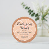 Modernes Pumpkin Erntedank Dinner Einladung (Stehend Vorderseite)