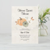 Modernes Pumpkin Housewarming Party Einladung (Stehend Vorderseite)