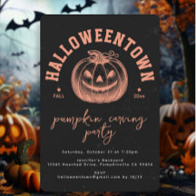 Modernes Pumpkin Orange Black Halloween-Party