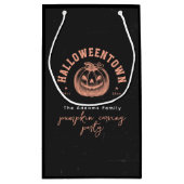Modernes Pumpkin Orange Black Halloween-Party Kleine Geschenktüte (Rückseite)
