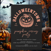 Modernes Pumpkin Orange Black Halloween-Party