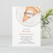 Modernes Pumpkin Pie Holiday Dinner Party Einladung (Stehend Vorderseite)