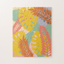 Modernes Puzzle tropischer Pflanze